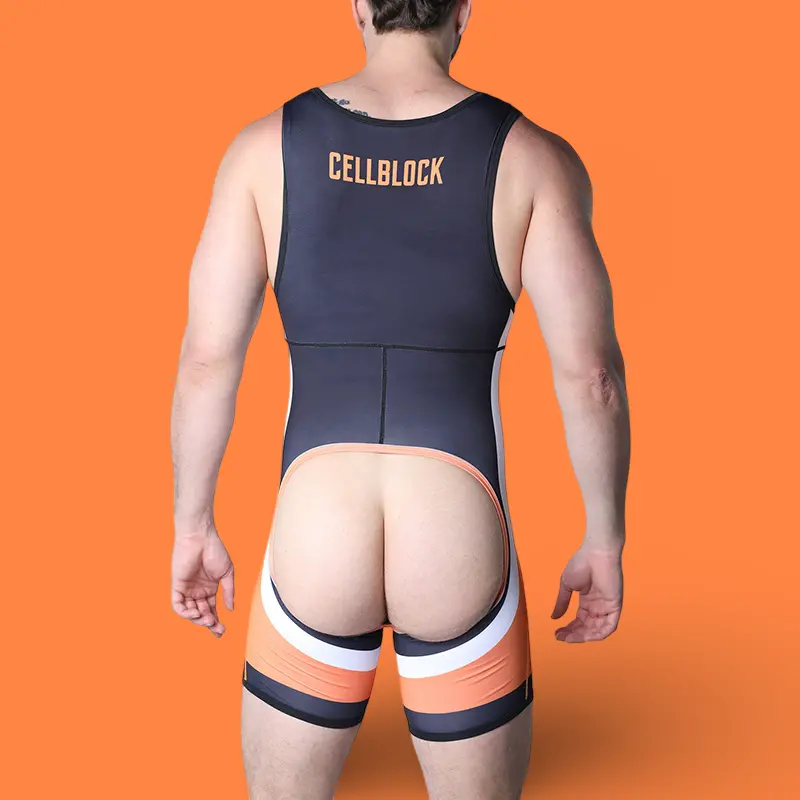 CB13 Chain Reaction Singlet Jock, open back removable pouch | Dark-Ink