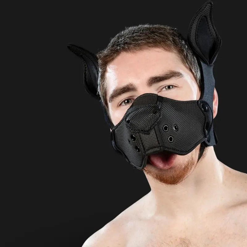 Mr S Leather K9 Muzzle Kit Black | Puppy Play Néoprène
