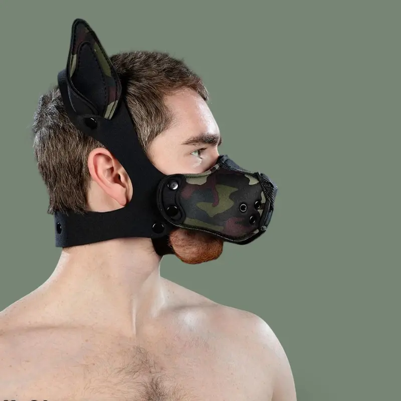 Mr S Leather K9 Muzzle Kit Camo | Puppy Play Néoprène