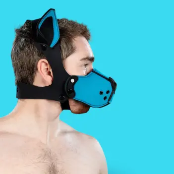 Kit muselière puppy K9 néoprène Mr S Leather, Aqua | Dark-Ink
