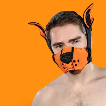 Neoprene K9 Puppy Muzzle Kit Mr S Leather, Orange | Dark-Ink