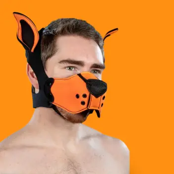Kit bozal puppy K9 neopreno Mr S Leather, Naranja | Dark-Ink