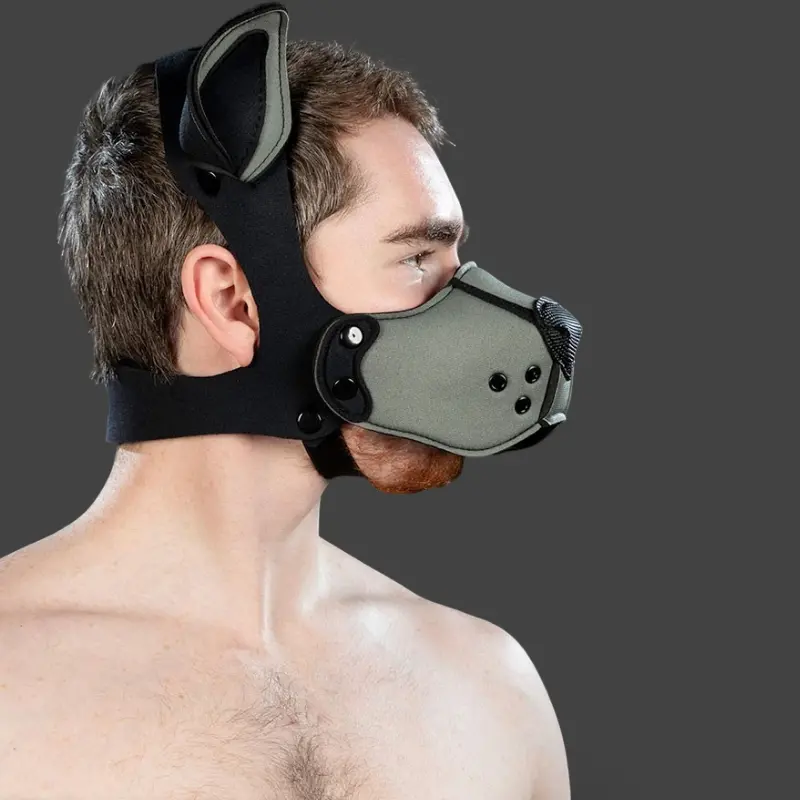 Mr S Leather K9 Muzzle Kit Grey | Puppy Play Néoprène