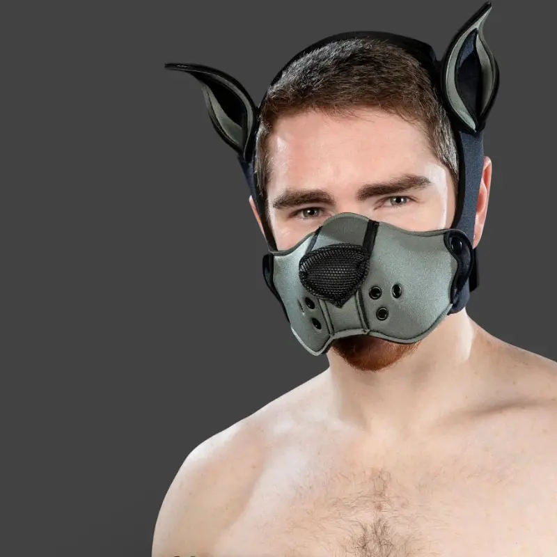Mr S Leather K9 Muzzle Kit Grey | Puppy Play Néoprène