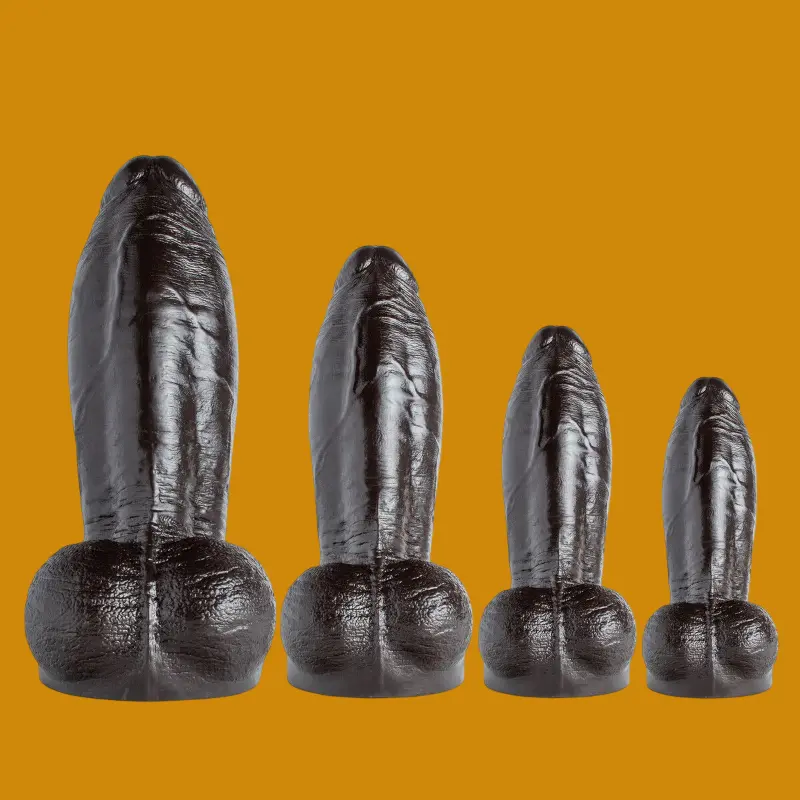 Hankey's Toys Atlas Dildo, hybrid lifecast bulbous mid | Dark-Ink