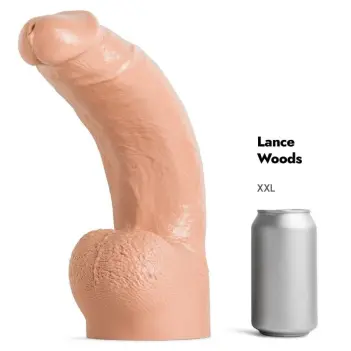 Hankey's Toys Lance Woods Realistic Dildo, downward curve | Dark-Ink