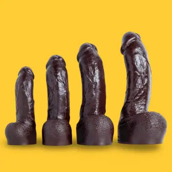 Hankey's Toys Krave Melanin realistischer Dildo, 4 Größen | Dark-Ink