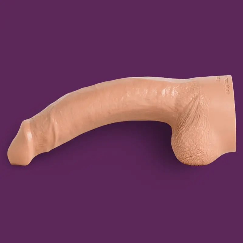 Hankey's Toys Lance Woods Realistic Dildo, downward curve | Dark-Ink