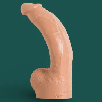 Hankey's Toys Lance Woods Realistic Dildo, downward curve | Dark-Ink