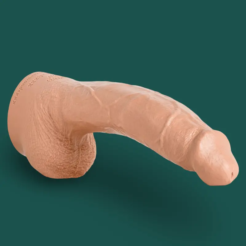 Hankey's Toys Lance Woods Realistic Dildo, downward curve | Dark-Ink