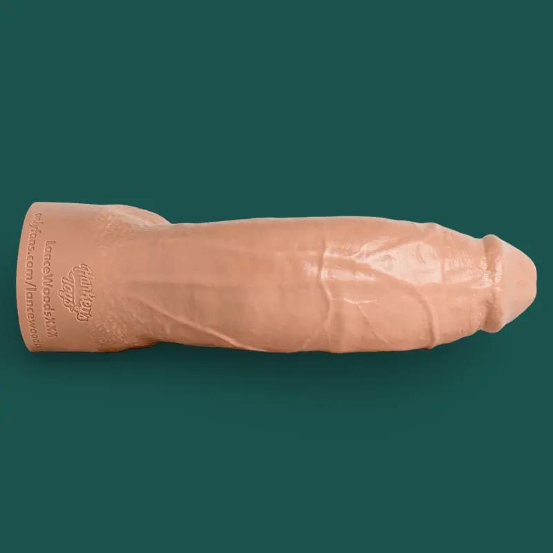 Hankey's Toys Lance Woods Realistic Dildo, downward curve | Dark-Ink