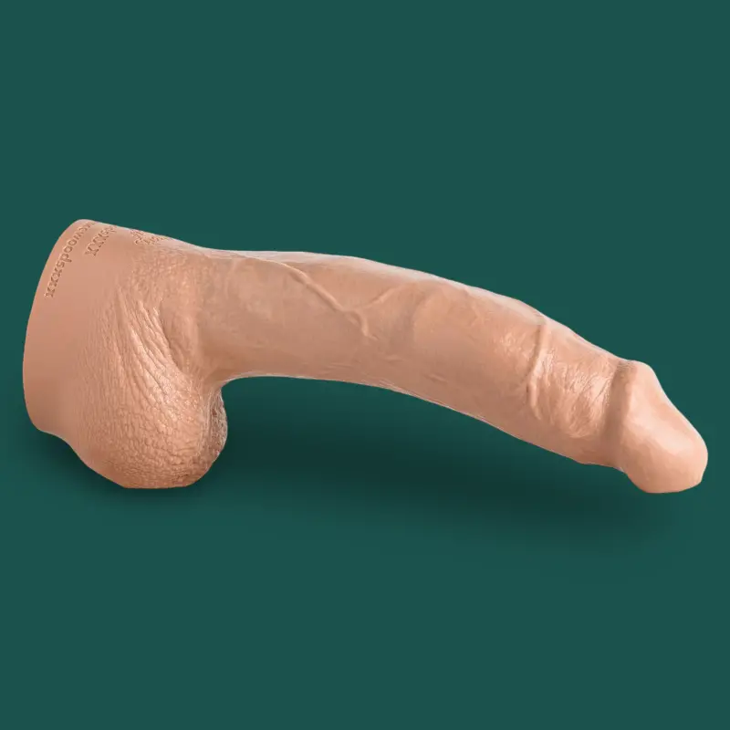 Hankey's Toys Lance Woods Realistic Dildo, downward curve | Dark-Ink