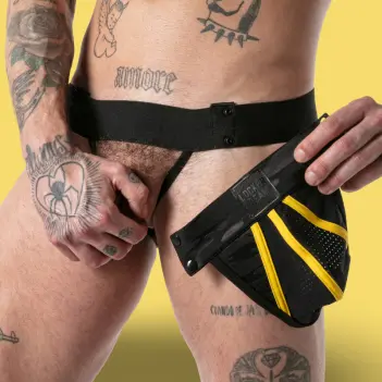 Jockstrap Full Military Access Locker Gear, mesh amovible | Dark-Ink