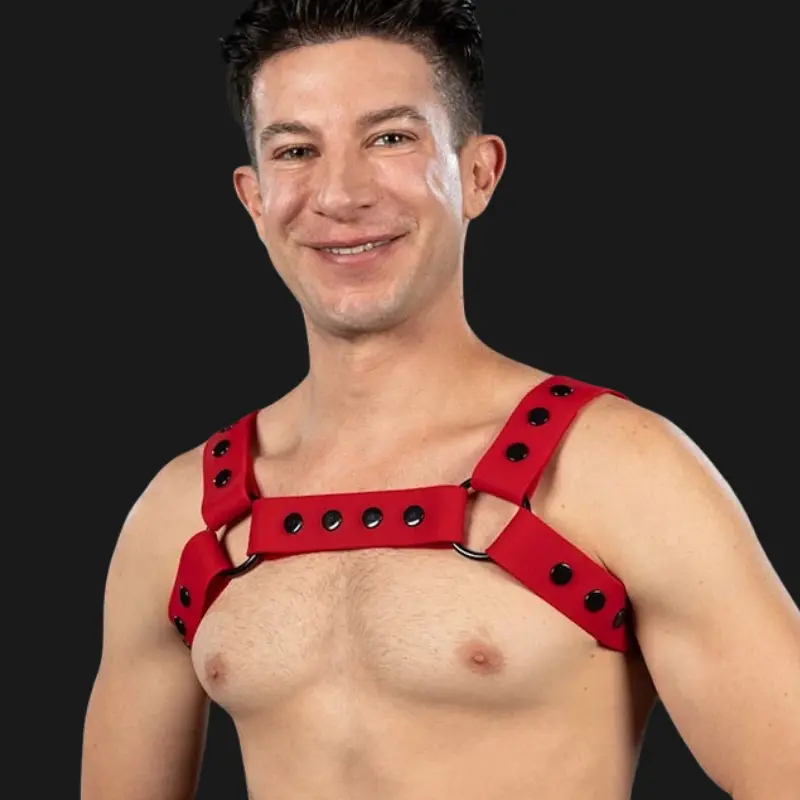 Harnais silicone Bulldog Mr S Leather Red, 100% vegan | Dark-Ink