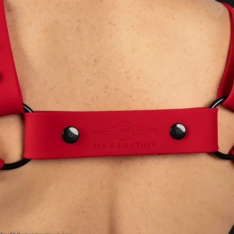 Silikon Harness Bulldog Mr S Leather Rot, 100% vegan | Dark-Ink