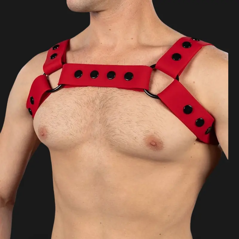 Harnais silicone Bulldog Mr S Leather Red, 100% vegan | Dark-Ink