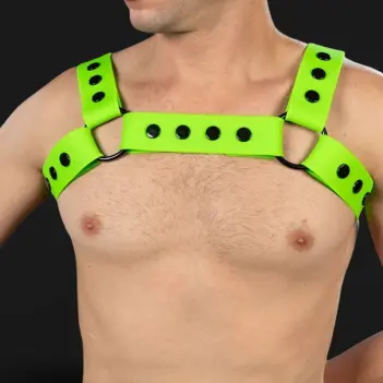 Arnés silicona Bulldog Mr S Leather Lime, 100% vegano | Dark-Ink
