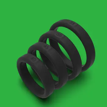 BRUTUS Flat Slick Silicone Cock Ring, flat profile, 4 sizes | Dark-Ink