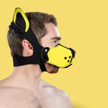 Neoprene K9 Puppy Muzzle Kit Mr S Leather, Yellow | Dark-Ink