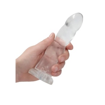 Non realistic crystal clear ribbed dildo 17cm / 4cm