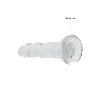 Non realistic crystal clear ribbed dildo 7"/17cm
