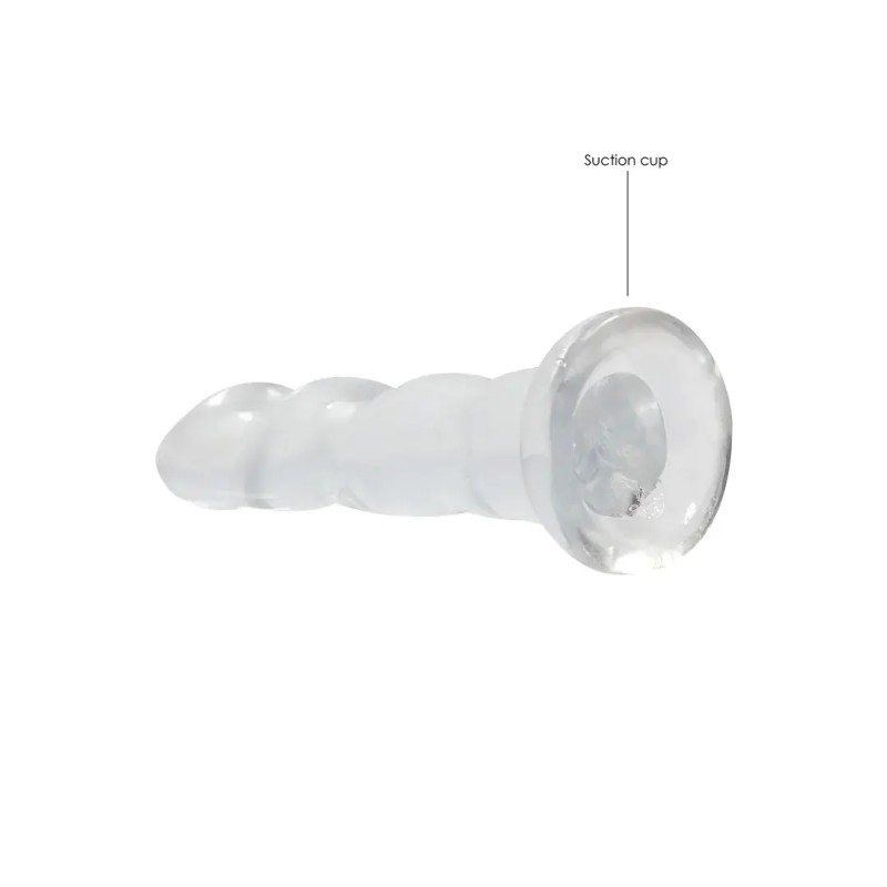 Non realistic crystal clear ribbed dildo 17cm / 4cm