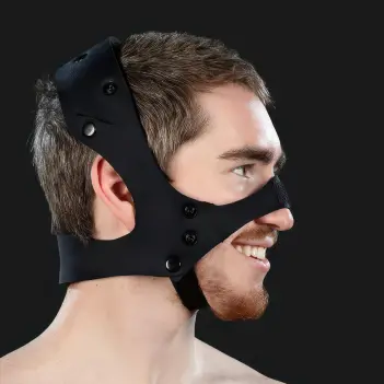 Mr S Leather K9 Muzzle Base, neoprene head harness only | Dark-Ink