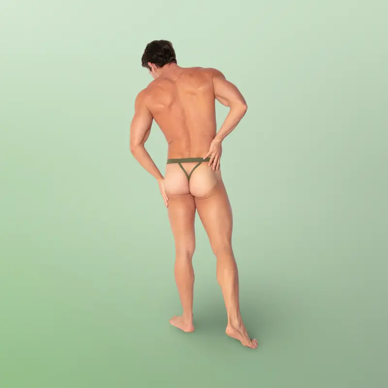 CODE 22 Zebra Thong: Semi-Sheer Jacquard, Two Colours | Dark-Ink