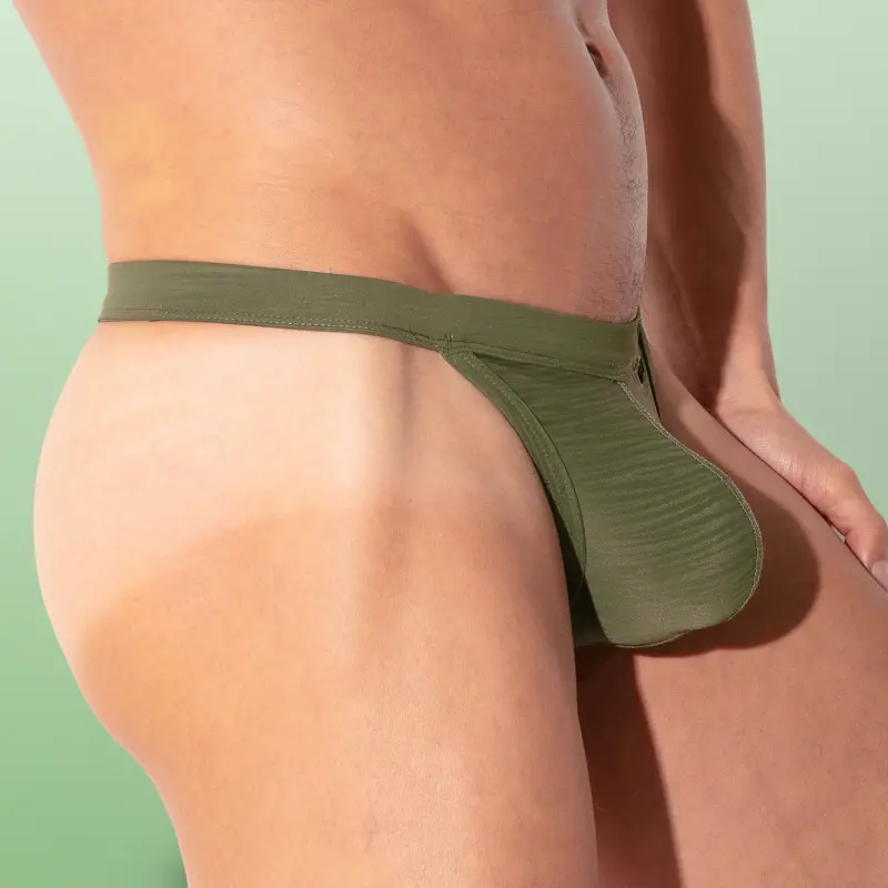 Tanga jacquard cebra CODE 22, talle bajo, 2 colores | Dark-Ink