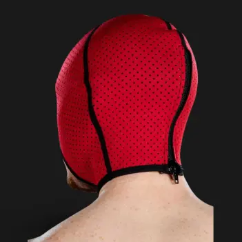 Capucha fetish neopreno mesh Mr S Leather, boca abierta | Dark-Ink