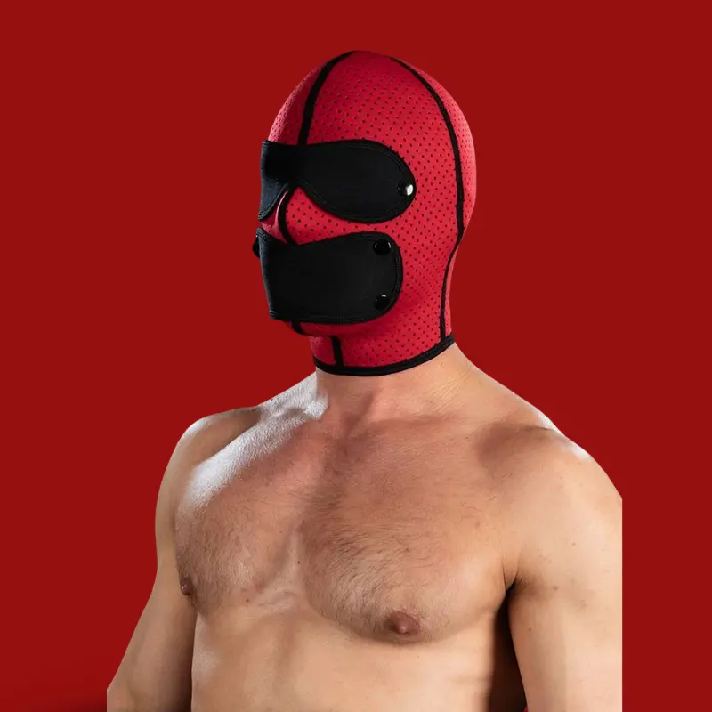 Cagoule fetish néoprène mesh Mr S Leather Sensory Hood | Dark-Ink