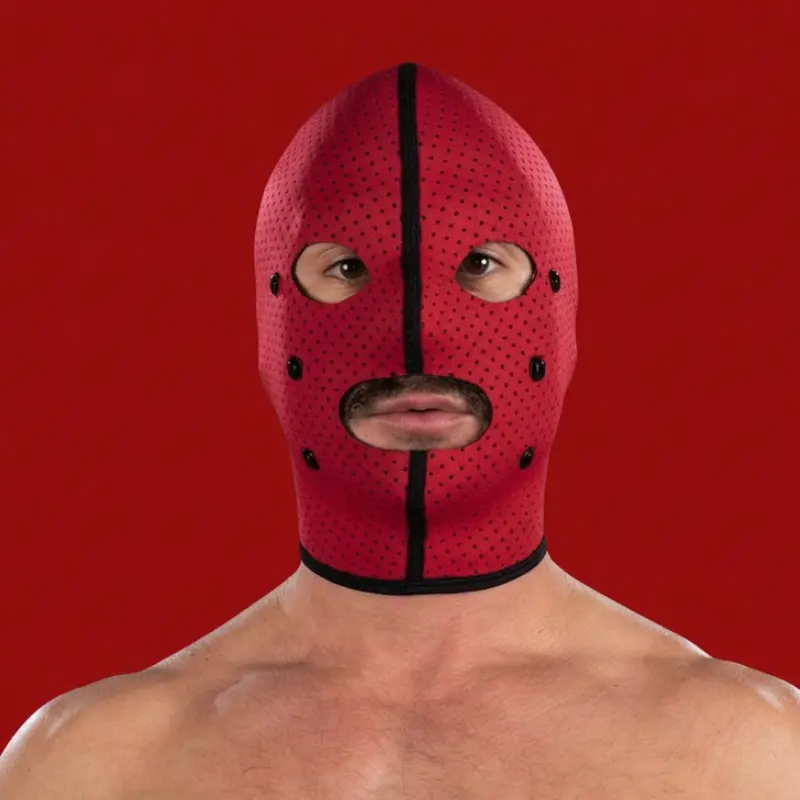 Cagoule fetish néoprène mesh Mr S Leather Sensory Hood | Dark-Ink
