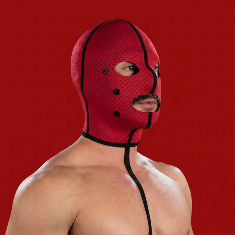 Cagoule fetish néoprène mesh Mr S Leather Sensory Hood | Dark-Ink