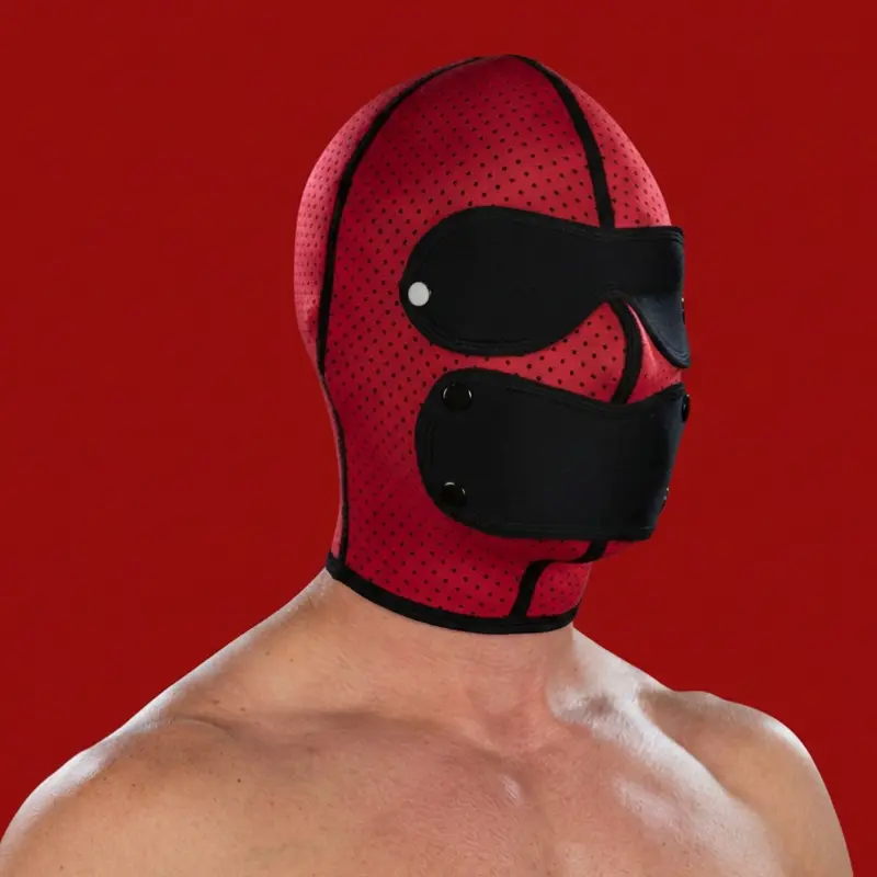 Cagoule fetish néoprène mesh Mr S Leather Sensory Hood | Dark-Ink