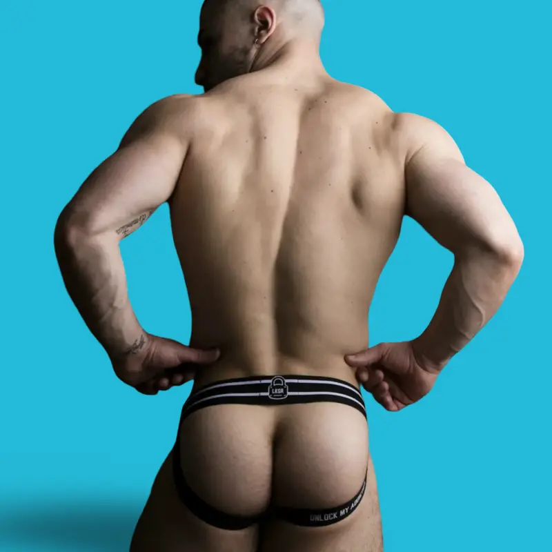 Locker Gear Front Opening Jockstrap, Schlitz im Mesh | Dark-Ink