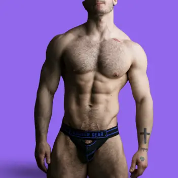 Locker Gear Front Opening Jockstrap, Schlitz im Mesh | Dark-Ink