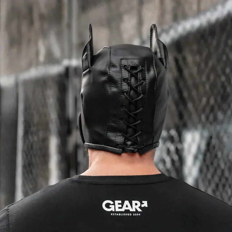 Capucha puppy K9 Hood cuero Mr S Leather, a medida | Dark-Ink