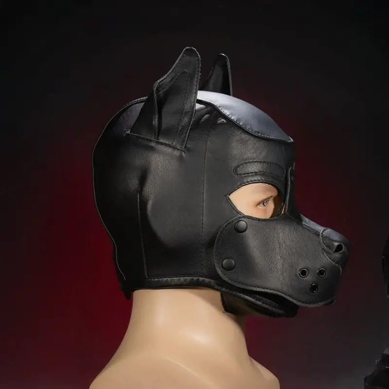 Capucha puppy K9 Hood cuero Mr S Leather, a medida | Dark-Ink