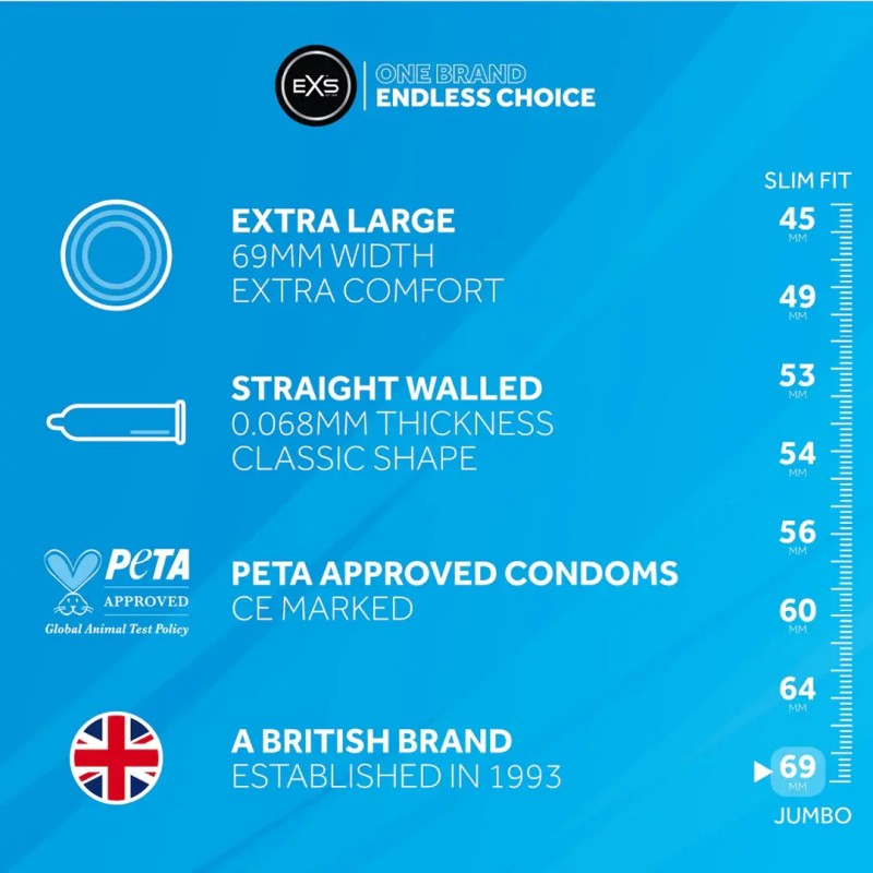 Exs jumbo condoms 12 pieces