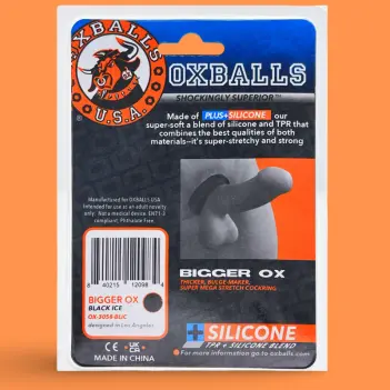 Oxballs Bigger Ox Cock Ring, PLUS+silicone tapered base | Dark-Ink