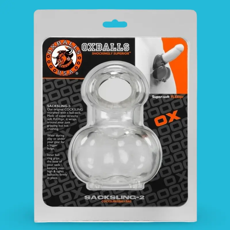 Oxballs SACKSLING-2 Hodensack-Sling, Cockring integriert | Dark-Ink