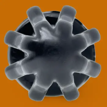 Oxballs Airhole Finned Butt Plug, compressible fins, S-FF | Dark-Ink