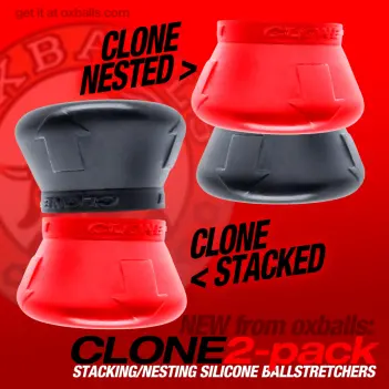 Ballstretcher Oxballs Clone 2-Pack, dos alturas, platino | Dark-Ink