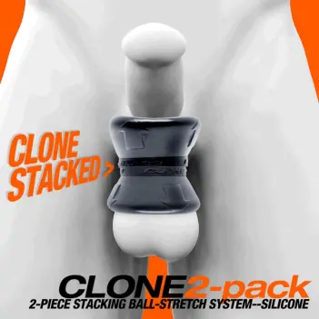 Ballstretcher Oxballs Clone 2-Pack, silicone, 2 hauteurs | Dark-Ink