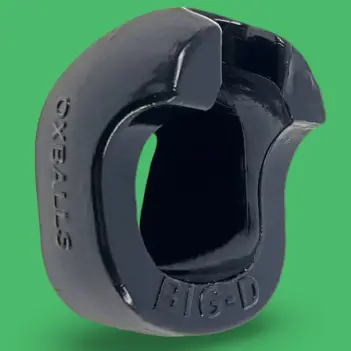 Oxballs Big-D Cock Ring, shaft gripper flanges, flexTPR | Dark-Ink