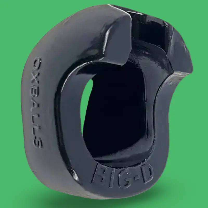 Oxballs Big-D Cock Ring, shaft gripper flanges, flexTPR | Dark-Ink