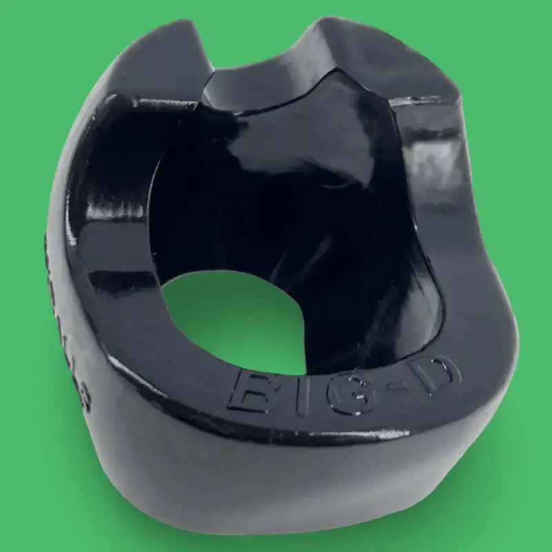 Oxballs Big-D Cock Ring, shaft gripper flanges, flexTPR | Dark-Ink