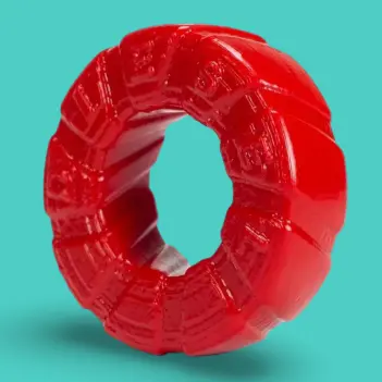 Oxballs Diesel Cock Ring, firm silicone, treaded grip | Dark-Ink