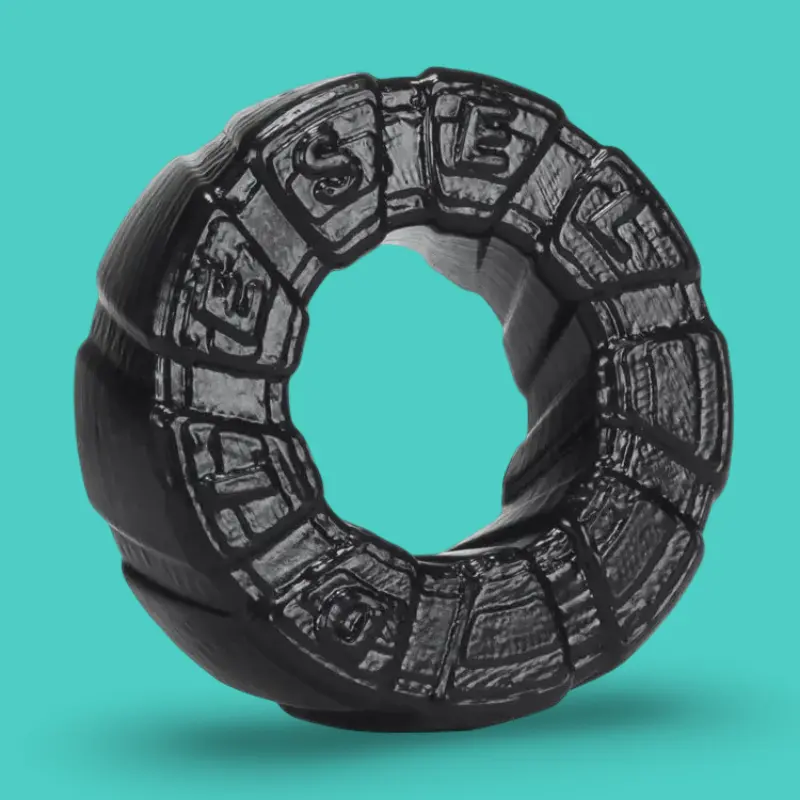 Cockring Oxballs Diesel, silicona firme texturizada | Dark-Ink