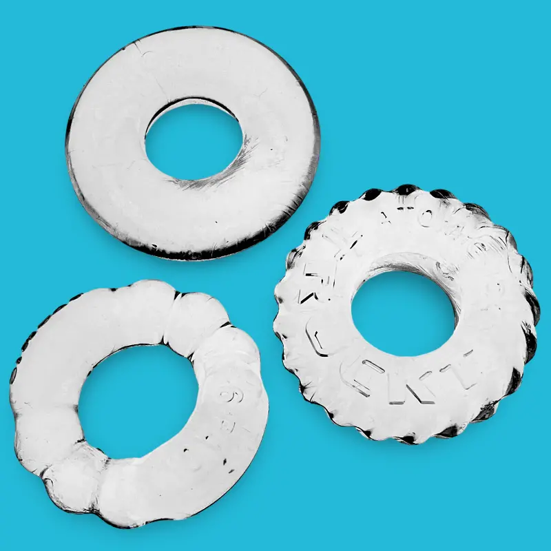 Oxballs Bonemaker 3-pack Cockring-Set, drei Formen Flextpr™ | Dark-Ink